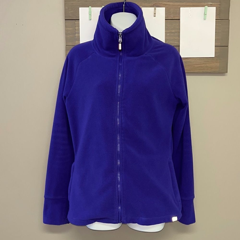 Calvin Klein Woman’s Performance Purple Zip-Up High Collar Fleece w/ Pockets-Med